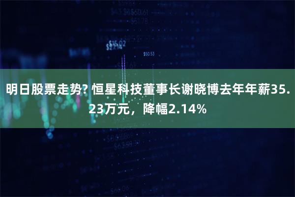 明日股票走势? 恒星科技董事长谢晓博去年年薪35.23万元，降幅2.14%