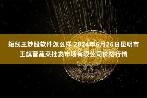 短线王炒股软件怎么样 2024年6月26日昆明市王旗营蔬菜批发市场有限公司价格行情